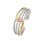 Двухцветные манжетные кольца из нержавеющей стали 304 RJEW-S635-01GP-07-4