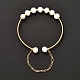 Браслет из бисера из натурального жемчуга для девочек и женщин BJEW-JB06829-2