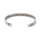 Открытый браслет-манжета из нержавеющей стали 304 с бесконечным сердцем BJEW-G653-03P-2