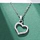 Ожерелья с подвеской в виде полого сердца из нержавеющей стали 304 NJEW-H059-16P-3