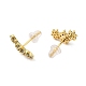 Латунные микро проложить серьги стержня кубического циркония EJEW-F273-15B-G-2