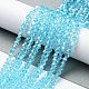 Прозрачные стеклянные бусины гальваническим пряди GLAA-F029-4mm-C20-4