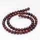 Натурального красного дерева обсидиана бусинка нити G-K153-B17-4mm-2