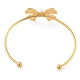 Браслеты-манжеты с открытым креплением из нержавеющей стали 304 с жемчужинами-ракушками и бантом для женщин BJEW-Z070-03G-3