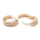 Серьги-кольца из латуни с микропаве из кубического циркония EJEW-P238-23KCG-2