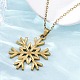Ожерелья с подвесками из нержавеющей стали 304 в виде снежинки NJEW-M096-07G-5