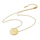 Ожерелья с плоским круглым кулоном из нержавеющей стали 304 с прозрачным кубическим цирконием и фазами Луны NJEW-R018-03G-4