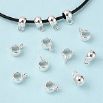 Поручни из сплава в тибетском стиле, петля под залог, бейлы, рондель, без кадмия, без никеля и без свинца, серебряные, 8x5 мм, отверстие : 2 мм, внутренний диаметр: 5 мм