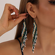 Серьги-кисточки из стеклянного бисера ручной работы KW9010-2