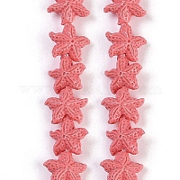 Нити резных бусин синтетического коралла&nbsp;CORA-K009-06A-08