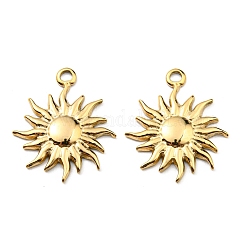 Подвески из нержавеющей стали 304, очарование солнца, реальный 18k позолоченный, 22.5x19x2 мм, отверстие : 1.8 мм