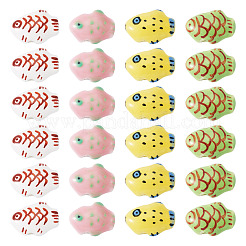 24шт 4 цвета фарфоровые бусины ручной работы&nbsp;PORC-TA0001-20