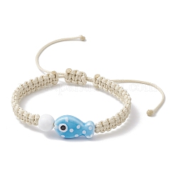 3шт регулируемые фарфоровые бусины ручной работы плетеные браслеты из бисера для детей BJEW-JB11969