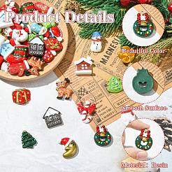 48шт 24 вида стилей Рождественская тема непрозрачные кабошоны из смолы&nbsp;RESI-CJ0004-82