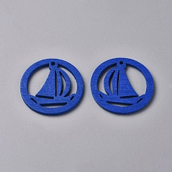 Деревянные подвески на морскую тематику WOOD-WH0100-05