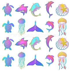 20 шт. 10 стиля ионное покрытие (IP) нержавеющая сталь 304 травленые металлические украшения подвески&nbsp;STAS-FS0001-53