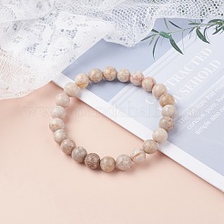 8 мм круглый натуральный майфанит/майфан каменные бусины эластичный браслет BJEW-JB07088-02