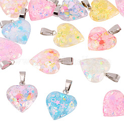 15 шт. подвески из светящейся смоляной пайетки&nbsp;RESI-TA0004-20C