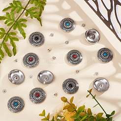 12 комплект 3-х цветных заклепок из сплава и имитации бирюзы FIND-GF0004-25