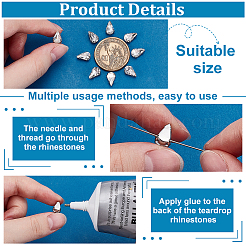 300 шт. каплевидной формы пришивной стразы&nbsp;GLAA-FG0001-26