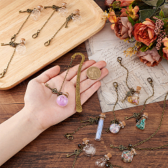 Украшение подвески из стеклянной бутылки и ключа из сплава HJEW-PH01930