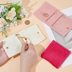 3 шт. 3-х цветные складные мешочки из микрофибры и флиса для хранения украшений на молнии для сережек ABAG-ME0001-01