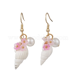 Серьги-подвески из натуральной ракушки-трубы&nbsp;EJEW-JE06860