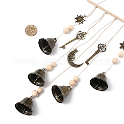 Железный колокольчик и сплав ключей/солнца/луны подвесные украшения&nbsp;HJEW-JM03431