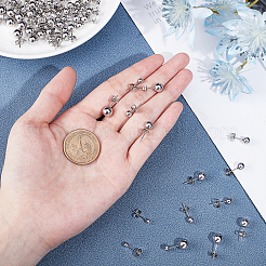 201 серьги-гвоздики из нержавеющей стали с шариками&nbsp;STAS-UN0019-07P