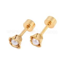 Искусственные беруши из пластика с цветочным рисунком EJEW-H105-19G