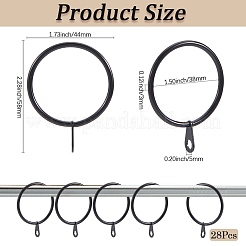Железная драпировка скользящие кольца для проушин&nbsp;IFIN-SP0001-17B-EB