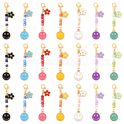 28 шт. 6 стильных эмалевых подвесных украшений в виде улыбающегося лица&nbsp;HJEW-YW00173