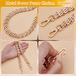 1 шт. металлические 5-рядные цепочки для кошелька&nbsp;DIY-UN0007-36LG