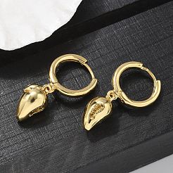 Латунные кубических серьги циркония обруч EJEW-Q015-01G-F