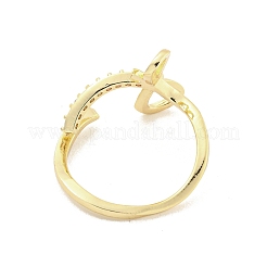 Латунные микро проложить манжеты кольца кубического циркония&nbsp;RJEW-I103-073G