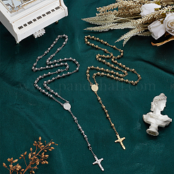 2 шт. 2-цветные четки из нержавеющей стали 201&nbsp;NJEW-GO0001-08