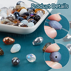 3 пакетик 3-х цветных прозрачных стеклянных бусин сегментированные разноцветные бусины GLAA-PH0003-36A