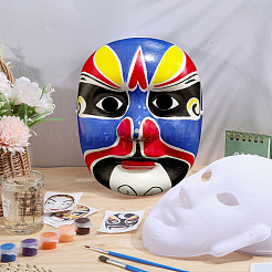 12 стиль diy пустая неокрашенная маска пекинской оперы&nbsp;DIY-BC0014-78
