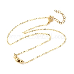 Ожерелья с подвеской из нержавеющей стали 304 с 3 круглой бусиной&nbsp;NJEW-JN05194