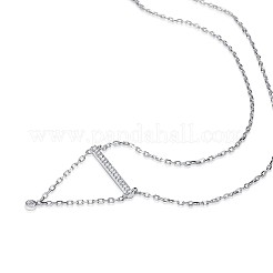 Ожерелья с подвеской в виде треугольника из стерлингового серебра с кубическим цирконием TS-N324-S
