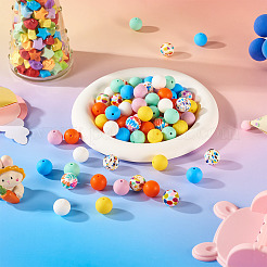 76шт круглые силиконовые фокусные бусины&nbsp;SIL-TA0001-94