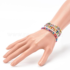 7шт 7 стиля круглые стеклянные бусины из бисера наборы стрейч-браслетов&nbsp;BJEW-JB06327