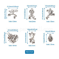 Подвески в форме лягушек из сплава в тибетском стиле и оправы из стразов&nbsp;TIBEP-TA0002-34AS-RS