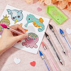 6 шт. 6 стиля пластиковых ручек для дизайна ногтей со стразами MRMJ-FH0001-37