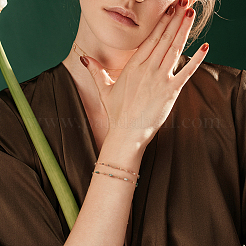 2 сумка 2 стиля браслет из натуральных драгоценных камней и набор из цепочек с узорами для женщин&nbsp;BJEW-GO0001-15