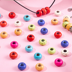 80 шт. 8-х цветные окрашенные синтетические бирюзовые европейские бусины SPDL-SC0001-01