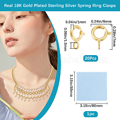 925 стерлингового серебра застежками пружинного кольца STER-BBC0007-81G-01