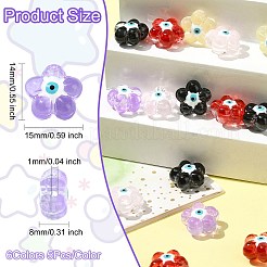 30шт 6 цвета прозрачные стеклянные бусины&nbsp;GLAA-CJ0002-62