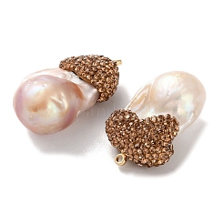 Подвески из латуни с топазом и стразами KK-K362-07G