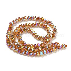 Стеклянные бусины с гальваническим покрытием &nbsp;GLAA-Q105-04T